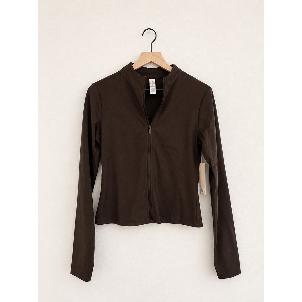 Yogalicious Espresso Brown Lux Strideshell ZipUp Jacket Pilates Gymfit Medium